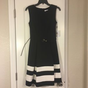 Calvin Klein black and white dress
